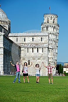 Tourists in Pisa