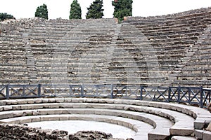 Teatro Piccolo in the ancient Roman Pompeii, Italy photo