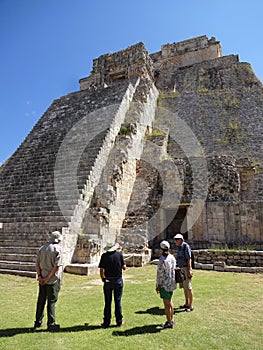 Tourists at the Pyramid of the Magician