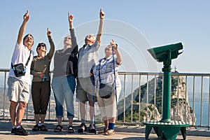 Tourists on the Rock of Gibraltar