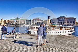 Tourists Sightseeing in Stockholm, Sweden