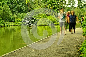 Tourists at Singapore Botanic Gardens