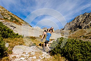 Tourists in Slovakian Mlynicka dolina