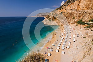 Tourists swimming on the Kaputas Beach, Kas, Antalya Turkey