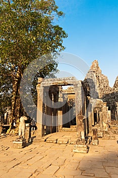 Tourists at the temple complex of Angkor Wat