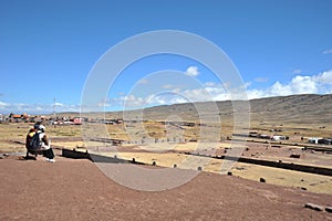 Tourists at Tiahuanaco.