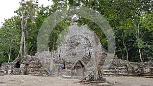 Tourists to the Coba ruins
