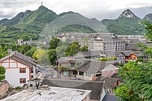 Tourists visit Qingyan ancient town, Guiyang, Guizhou province, China photo