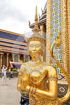 Tourists visit Wat Phra Kaew or The Grand Palace