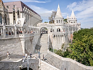 Tourists visiting Fisherman s Bastion in Budapest