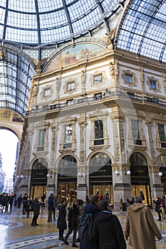 Tourists visiting Galleria Vittorio Emanuele II