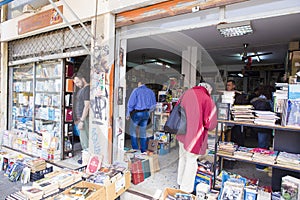 Tourists visiting the local flea market from Athens city