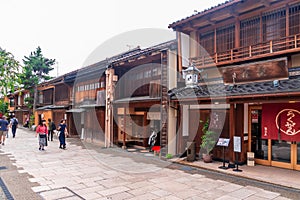 Tourists are walking in the old Nishi Chaya district