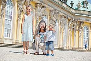 Tourists walking in Sans Souci