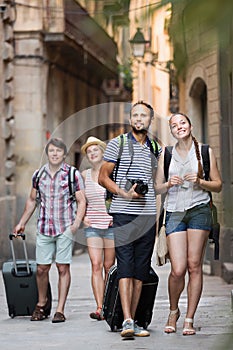 Tourists walking and watching showplace photo