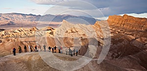 Tourists at Zabriskie Point in Death Valley