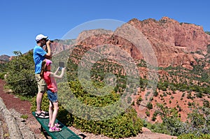 Tourists at Zion National Park