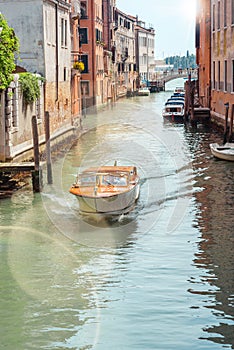 tourits discovering Venice canals and monuments by water taxi