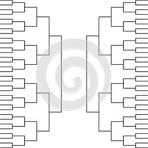 Tournament bracket. Basketball or football team in bracket tournament. Blank template for sport. 16 teams in tourney. Championship photo