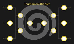 Tournament bracket for game on black background. Blank playoff schedule template. Playoff grid. Vector