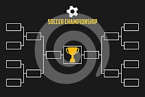 Tournament Bracket. Soccer championship scheme with trophy cup. Football sport vector. photo