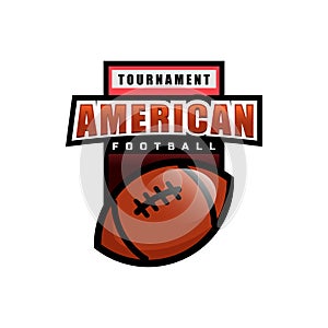 Tournament sport for american football emblem logo design