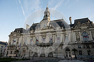 Tours street view, city on Central Loire valley, visiting on castles of Loire valley, France photo