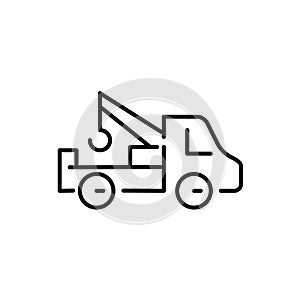 Tow away truck. Rental car roadside assistance service. Pixel perfect icon