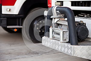 Tow hook from a large fire engine. Is an emergency towing tool To help