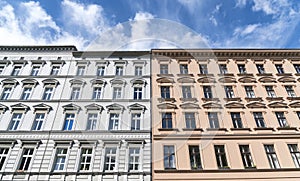 Tow old houses and blue sky in Berlin