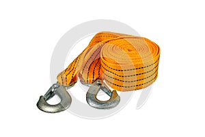 Tow rope for car isolated on white background