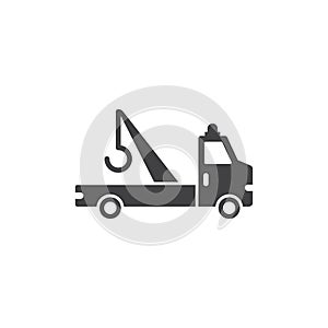 Tow track icon in flat style. Service car vector illustration on isolated background. Transport sign business concept