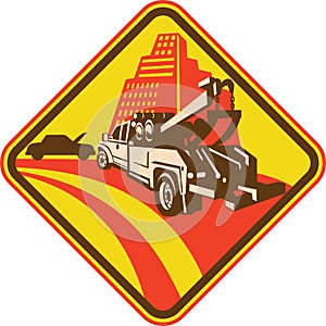 Tow truck and car repair icon