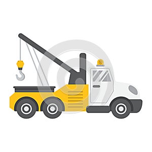 Tow truck flat icon, transport and vehicle