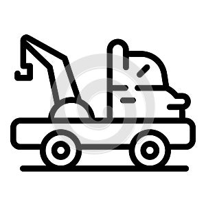 Tow truck help icon, outline style