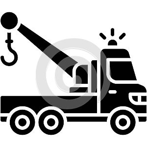 Tow truck icon, car accident and safety related vector illustration