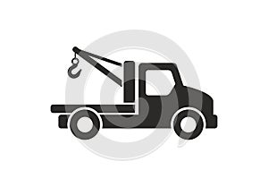 Tow truck icon, Monochrome style