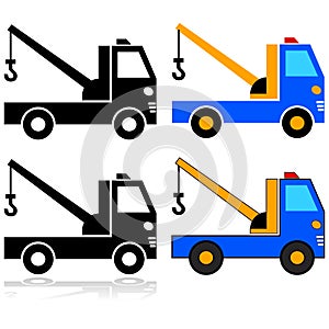 Tow truck icon set