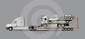 Tow truck. The process of evacuation of emergency transport with evacuated cars