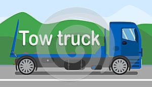 Tow Truck Services Stylized Banner Flat Template