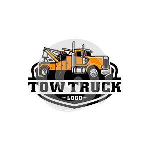 tow truck - towing truck - service truck logo isolated vector