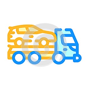 tow truck transportation electric car color icon vector illustration