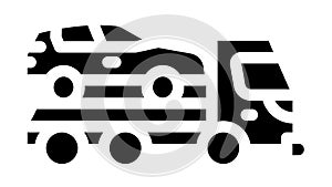 tow truck transportation electric car glyph icon animation