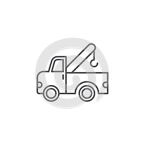 Tow truck vector icon symbol isolated on white background