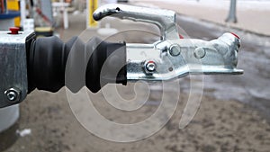 Towbar. Trailing device. Trailer with built-in inertia braking system