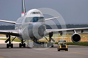 Towed Boeing 747 photo