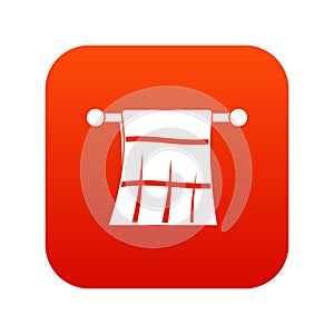 Towel on a hanger icon digital red