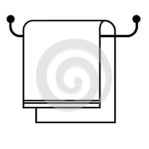 Towel on hanger icon on white background. flat style. towel  sign. towel bath symbol