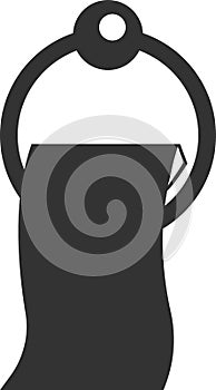 Towel rack icon. Black silhouette. Vector illustration.