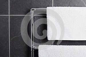 Towel rail in bathroom